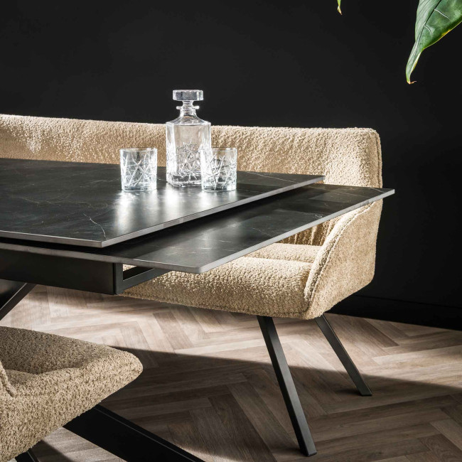 Rozkladací jedálenský stôl 45-31 180/260x90cm Ceramic Natural Black Rozkladací jedálenský stôl 45-31 180/260x90cm Ceramic Natural Black