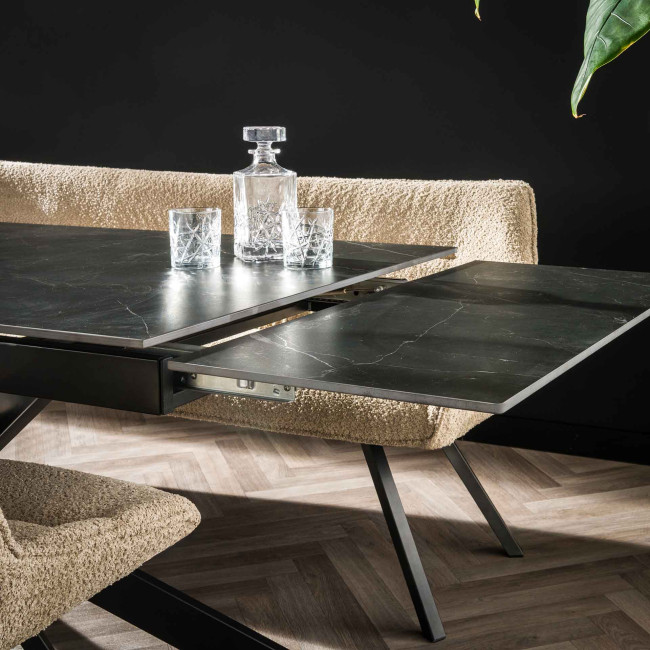 Rozkladací jedálenský stôl 45-31 180/260x90cm Ceramic Natural Black Rozkladací jedálenský stôl 45-31 180/260x90cm Ceramic Natural Black