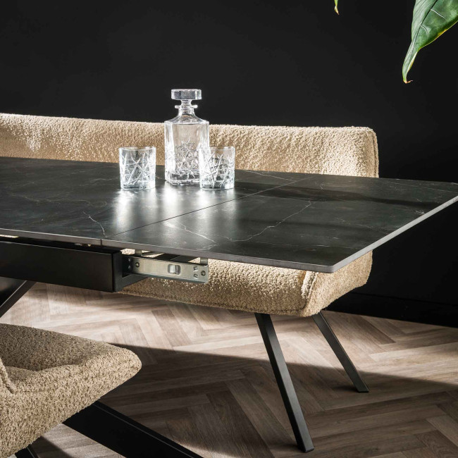 Rozkladací jedálenský stôl 45-31 180/260x90cm Ceramic Natural Black Rozkladací jedálenský stôl 45-31 180/260x90cm Ceramic Natural Black