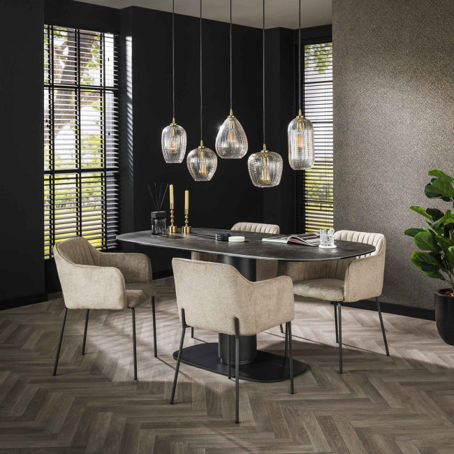 Jedálenský stôl 45-45 Ovál 180x90cm Ceramic Natural Black Jedálenský stôl 45-45 Ovál 180x90cm Ceramic Natural Black