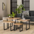 Konferenčný stôl 21-53 Edge 50x50cm 4-set Drevo Acacia Konferenčný stôl 21-53 Edge 50x50cm 4-set Drevo Acacia