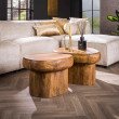 Konferenčný stôl 27-34 Sleek Ø68cm 2-set Drevo Mango Konferenčný stôl 27-34 Sleek Ø68cm 2-set Drevo Mango