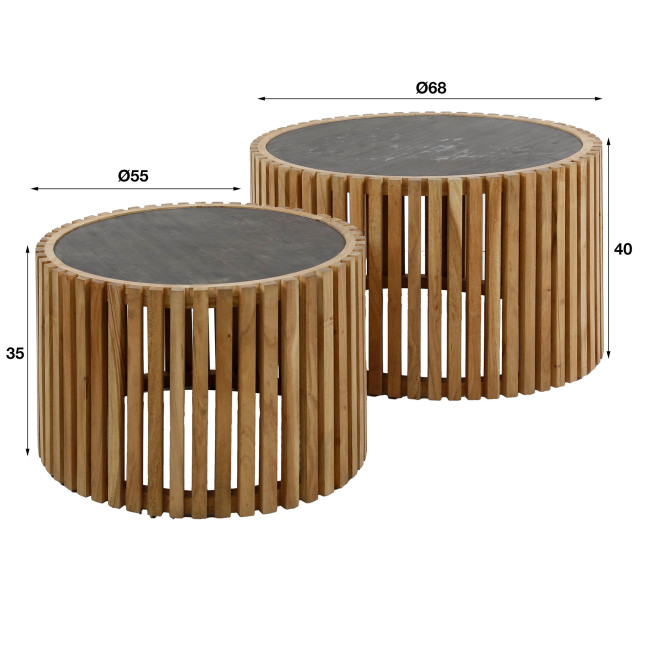 Konferenčný stôl 27-86 Slate Ø68 a Ø55cm 2-set Konferenčný stôl 27-86 Slate Ø68 a Ø55cm 2-set