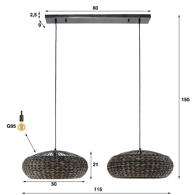 Luster 84-10 2 x Disk Vodná Hyacinta