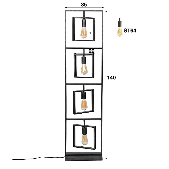 Stojaca lampa 83-42 4L Turn Square Stojaca lampa 83-42 4L Turn Square