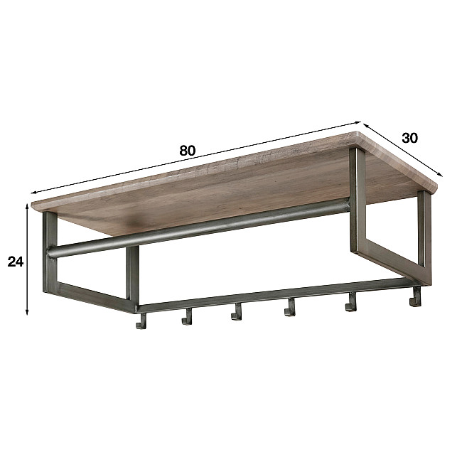 Vešiak 55-67 6 Hooks Bielený dub Vešiak 55-67 6 Hooks Bielený dub