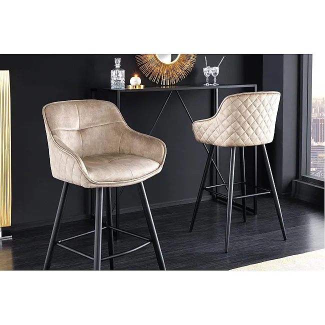Barová stolička Euphoria 43686 Zamat - Champagne