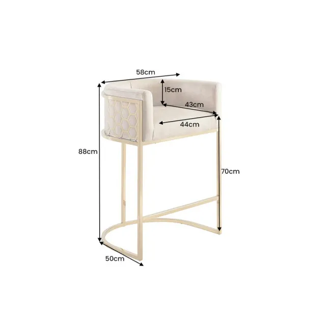 Barová stolička Elegance 47503 Zamat - Béžová