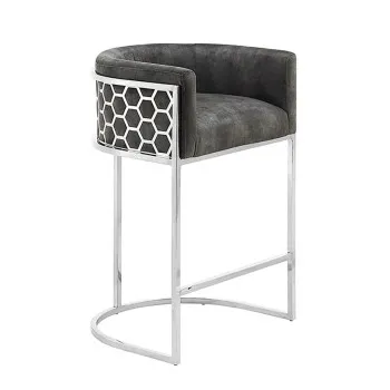 Barová stolička Elegance 47504 Zamat - Šedá
