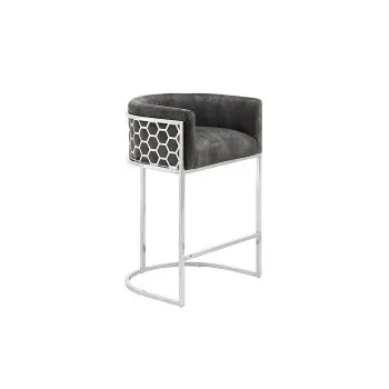 Barová stolička Elegance 47504 Zamat - Šedá