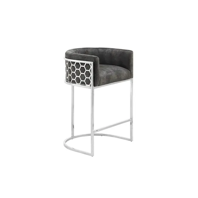 Barová stolička Elegance 47504 Zamat - Šedá