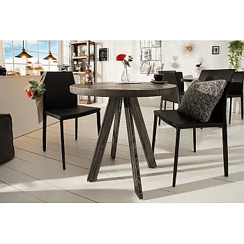 Jedálenský stôl 39368 Ø80cm Drevo Mango šedé Jedálenský stôl 39368 Ø80cm Drevo Mango šedé