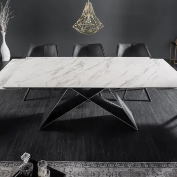 Rozkladací jedálenský stôl 39562 180/260 x 100cm White Look Ceramik 