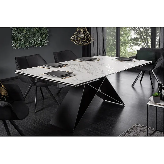 Rozkladací jedálenský stôl 39562 180/260 x 100cm White Look Ceramik