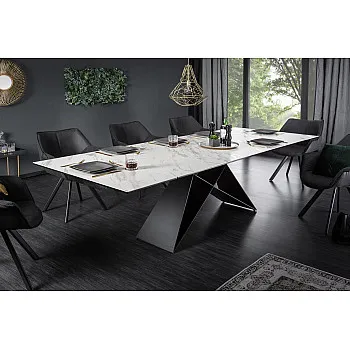 Rozkladací jedálenský stôl 39562 180/260 x 100cm White Look Ceramik 