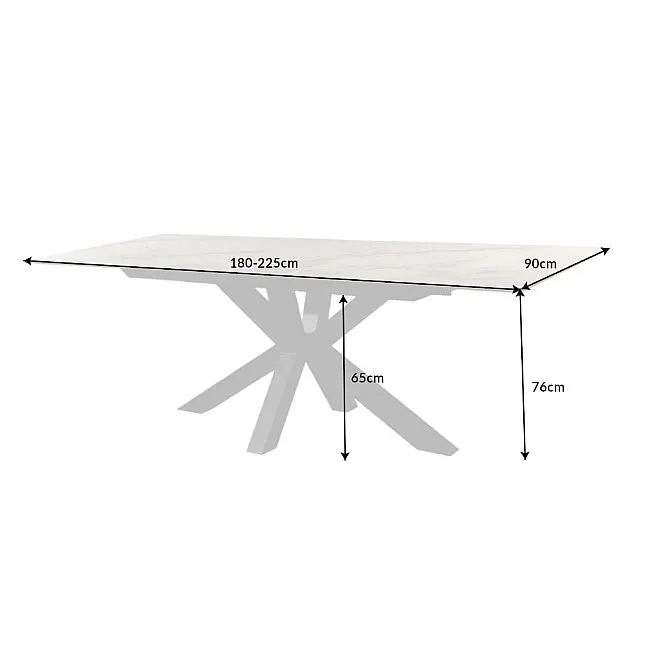 Rozkladací jedálenský stôl Eternity 41218 180/225x90cm Ceramik white marble