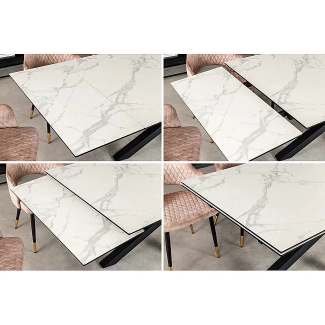 Rozkladací jedálenský stôl Marvelous 43842 180/220/260x90cm Ceramik white marble