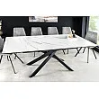 Rozkladací jedálenský stôl Alpine 43844 160/200x90cm Ceramik White marble