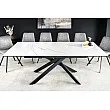Rozkladací jedálenský stôl Alpine 43844 160/200x90cm Ceramik White marble