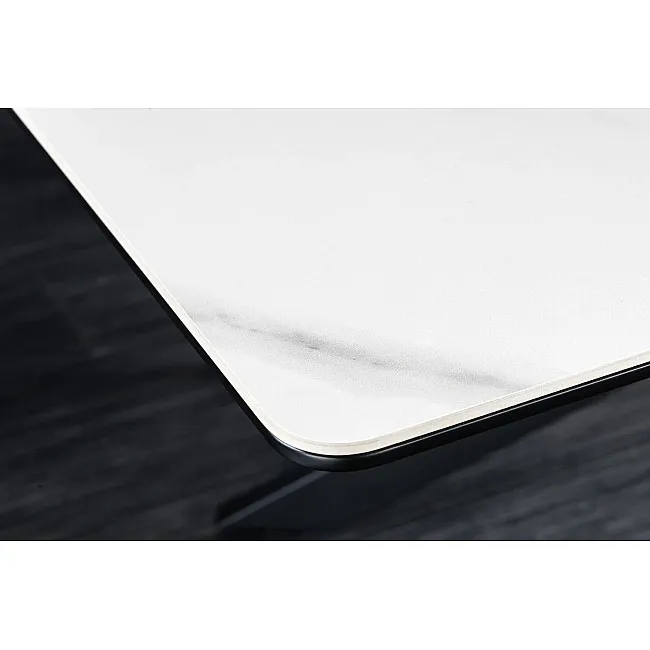 Rozkladací jedálenský stôl Alpine 43844 160/200x90cm Ceramik White marble