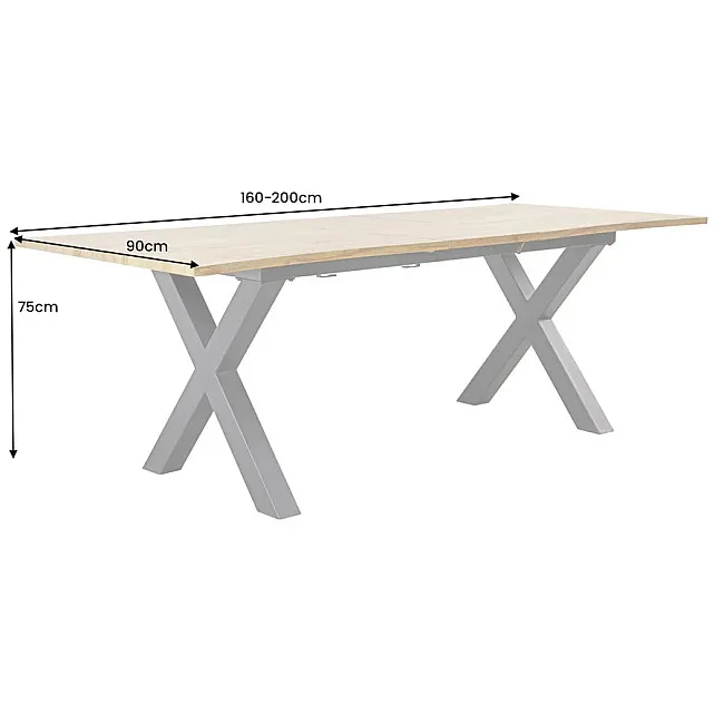 Rozkladací jedálenský stôl 45078 160/200x90cm Divoký dub fólia