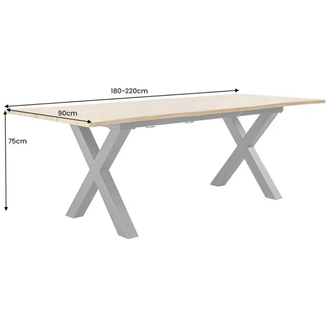 Rozkladací jedálenský stôl 45079 180/220x90cm Divoký dub fólia