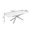 Rozkladací jedálenský stôl Mikado 46495 180/230x90cm Ceramik white marble