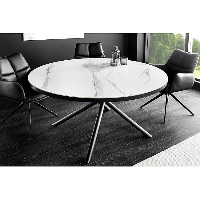 Rozkladací jedálenský stôl Mikado 46503 120/160x90cm Ceramik white marble