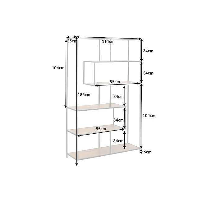 Knižnica/Regál 42024 115cm Slim Line Divoký Dub Knižnica/Regál 42024 115cm Slim Line Divoký Dub