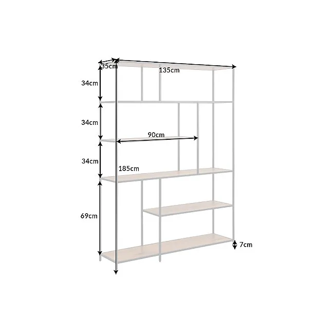 Knižnica/Regál 42026 135cm Slim Line Divoký Dub Knižnica/Regál 42026 135cm Slim Line Divoký Dub