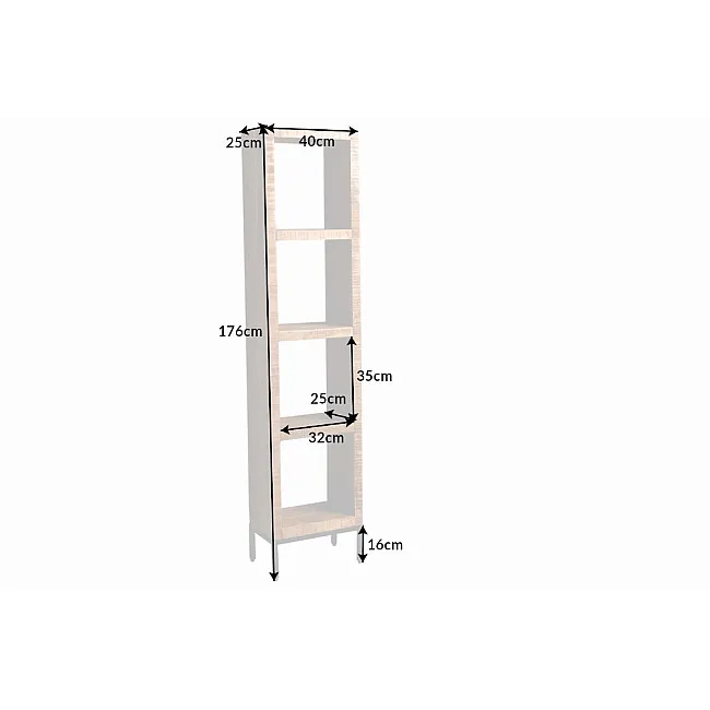 Knižnica/Regál 42375 40cm Drevo Mango Knižnica/Regál 42375 40cm Drevo Mango