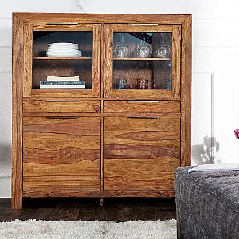 Komoda/Vitrína 22685 120cm Drevo Sheesham/Palisander Komoda/Vitrína 22685 120cm Drevo Sheesham/Palisander
