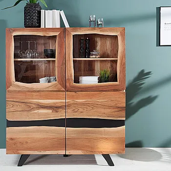 Komoda/Vitrína 38330 120cm Drevo Acacia Komoda/Vitrína 38330 120cm Drevo Acacia