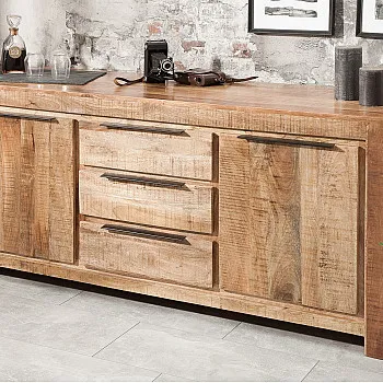 Komoda 38930 175cm Drevo Mango Industrial look - PRODUKT JE SKLADOM U NÁS - 1Ks