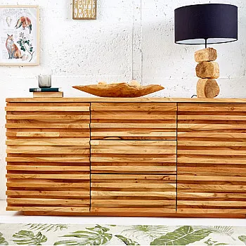 Komoda 39736 160cm Relief Drevo Acacia Komoda 39736 160cm Relief Drevo Acacia