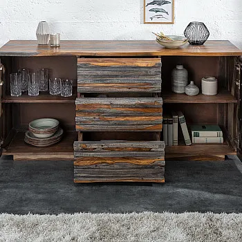 Komoda 39746 160cm Relief Drevo Sheesham/Palisander Komoda 39746 160cm Relief Drevo Sheesham/Palisander