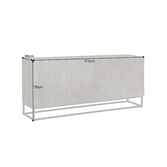 Komoda 44580 Zen Circle 180cm Drevo Mango Hnedá-Čierna