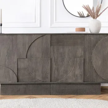 Komoda 46801 170cm Art Deco Drevo Mango Šedá