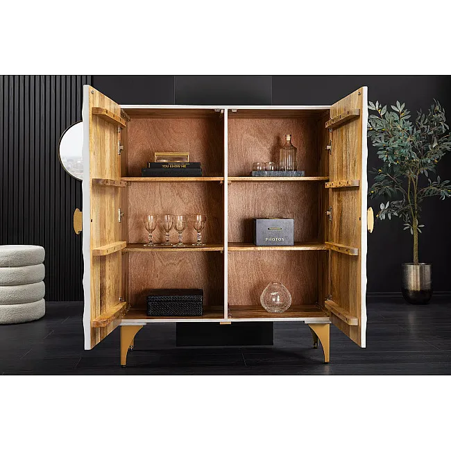Komoda 48108 Bailey 100cm Drevo Mango Bielené