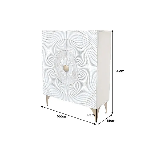 Komoda 48108 Bailey 100cm Drevo Mango Bielené