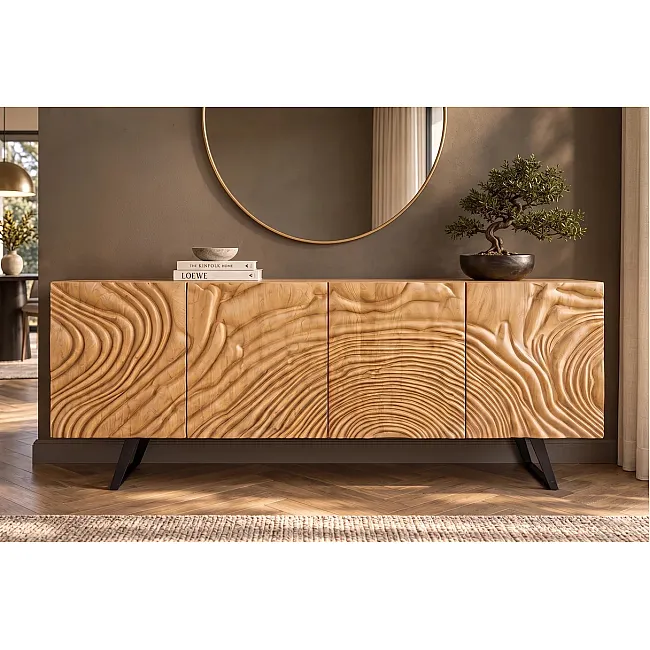 Komoda Fluid 177cm Drevo Mango Prírodné