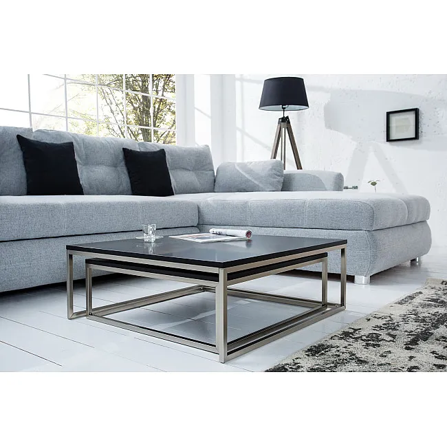 Konferenčný stôl 37118 75x75cm 2-Set Čierny Konferenčný stôl 37118 75x75cm 2-Set Čierny