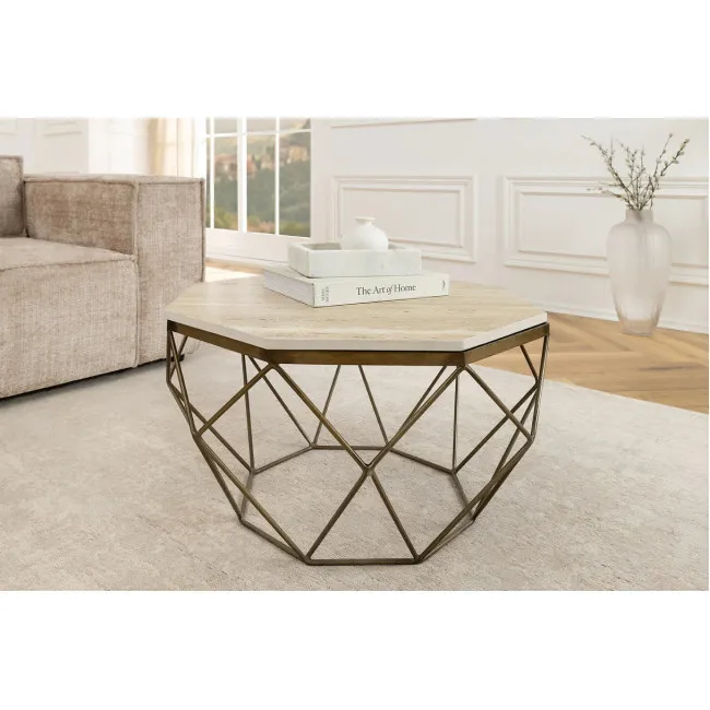 Konferenčný stôl Diamond 45204 Ø70cm Travertine