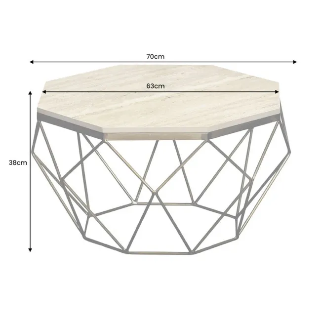 Konferenčný stôl Diamond 45204 Ø70cm Travertine