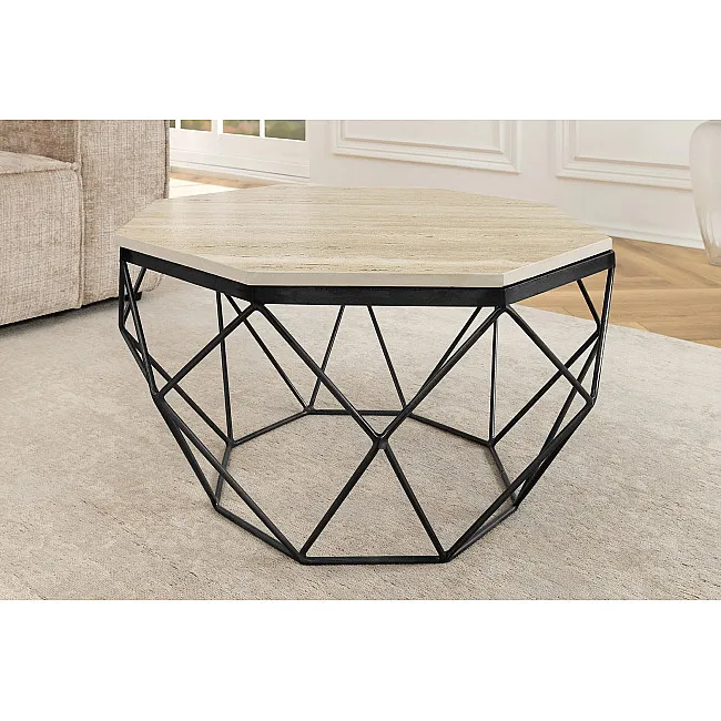 Konferenčný stôl Diamond 45205 Ø70cm Travertine