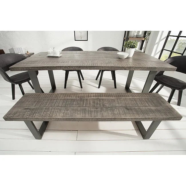 Lavica 38665 170cm Masív drevo Mango šedá Lavica 38665 170cm Masív drevo Mango šedá