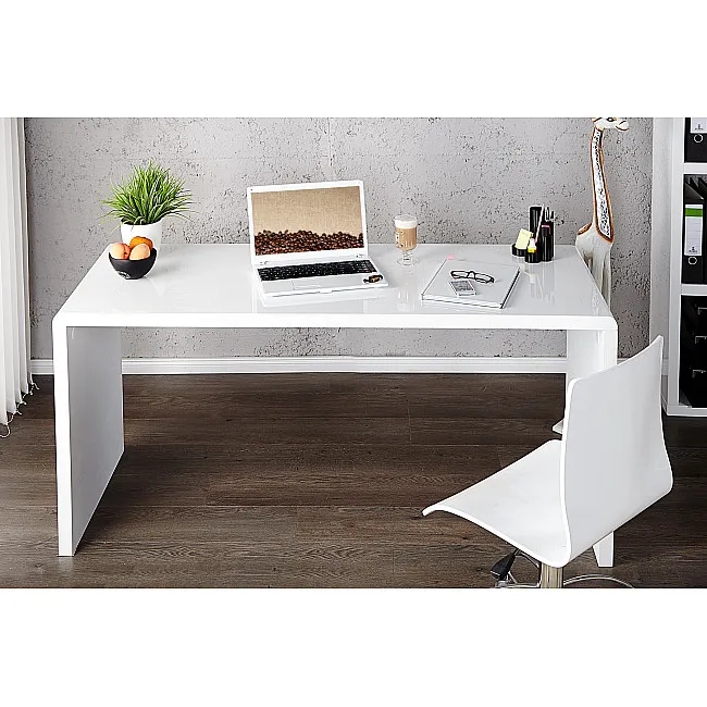 PC - stolík 36024 140x60cm Biely vysoký lesk