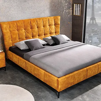 Posteľ 41666 160x200cm Boutique Zamat Žltá