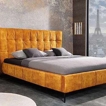 Posteľ 41666 160x200cm Boutique Zamat Žltá Posteľ 41666 160x200cm Boutique Zamat Žltá