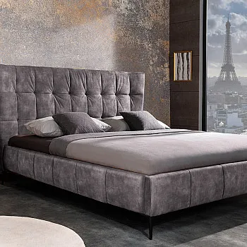 Posteľ 41670 180x200cm Boutique Zamat Tmavošedá Posteľ 41670 180x200cm Boutique Zamat Tmavošedá
